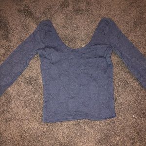 Hollister navy blue crop top